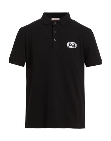 Man Polo shirt Black Size L Cotton, Polyester