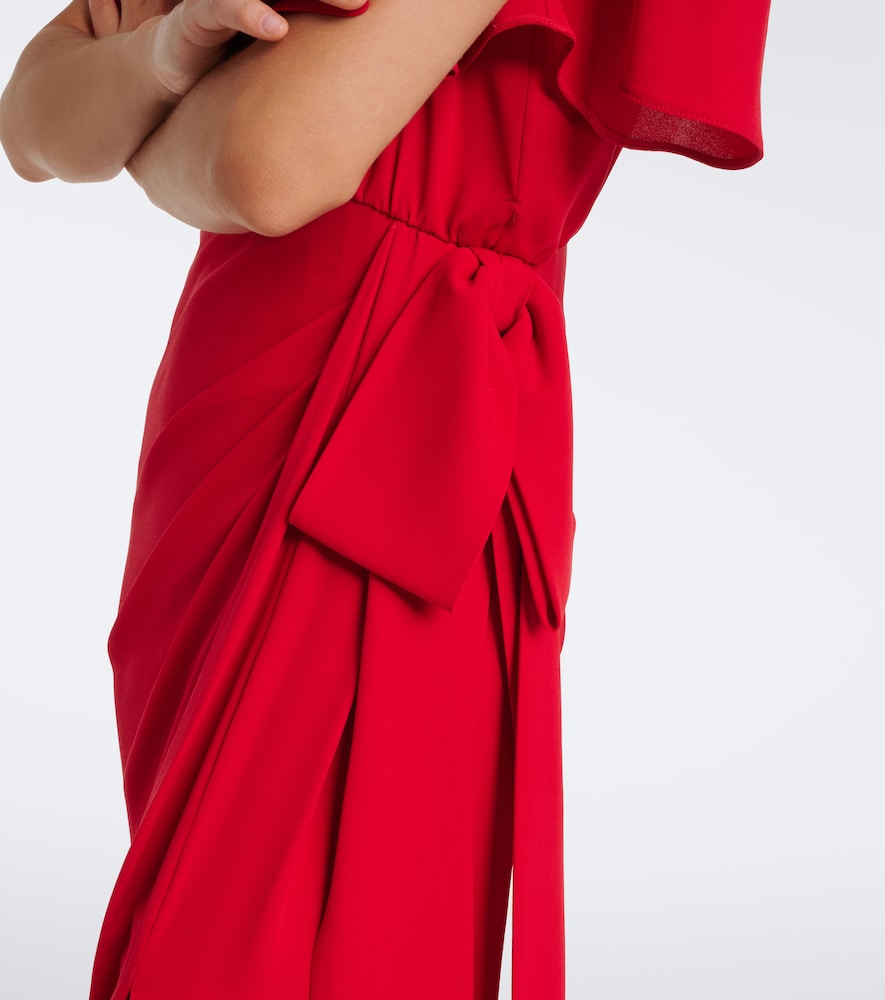 Draped silk georgette gown