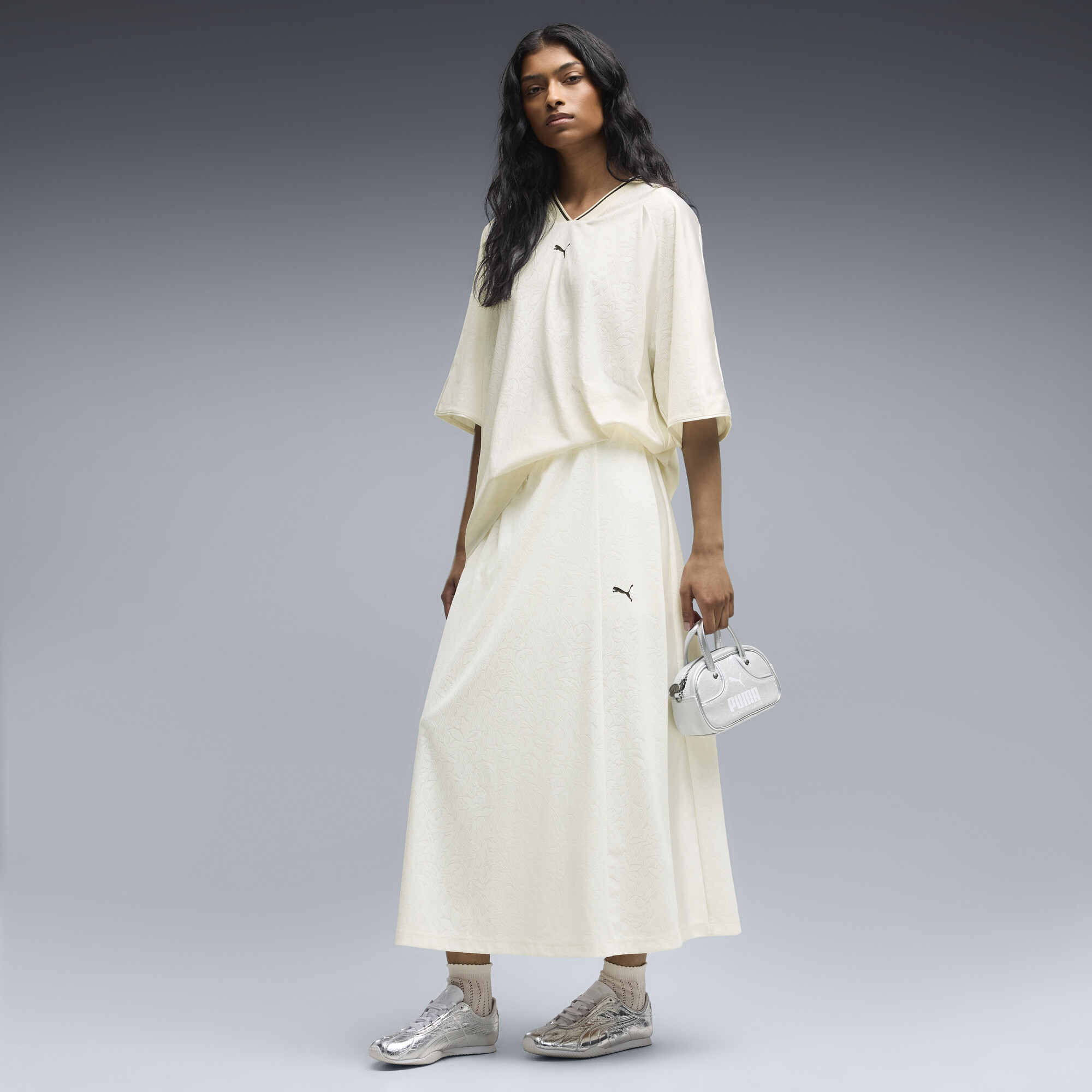 PUMA Lace Pack T7 Women's Midi Skirt in White