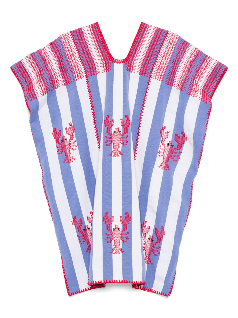 Striped lobster-motif mini dress - Blue