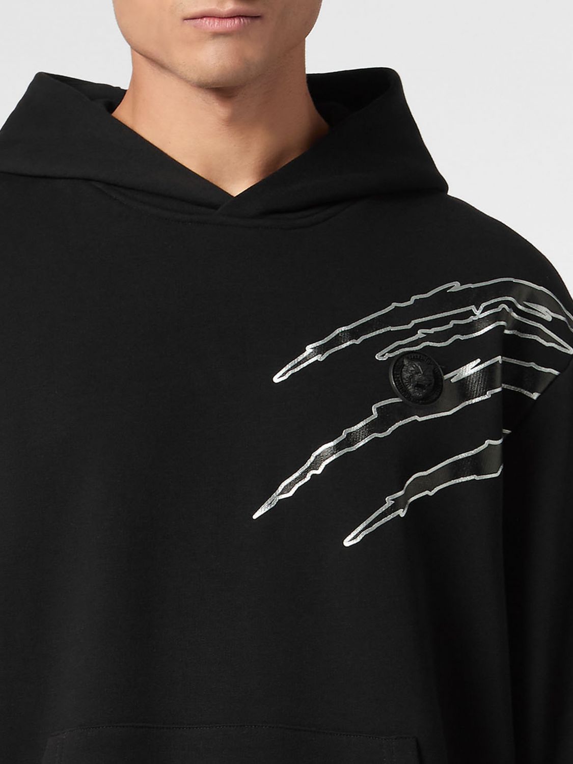 Graphic-print hoodie - Black