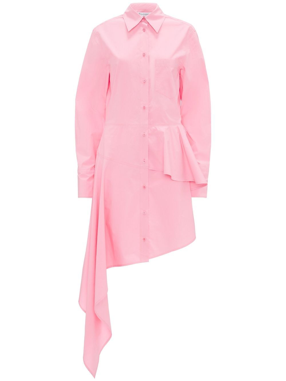 Asymmetric peplum shirt dress - Pink