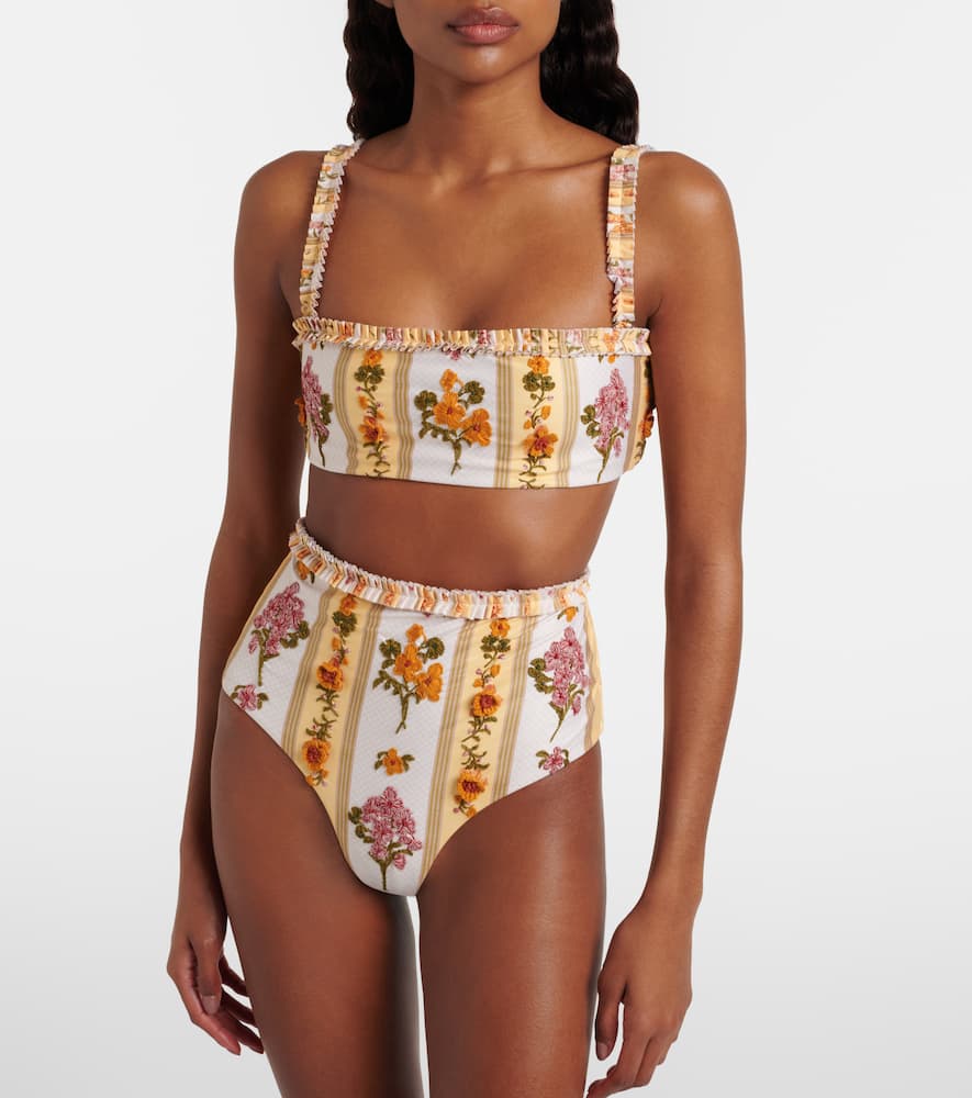 Floral embroidered bikini bottoms