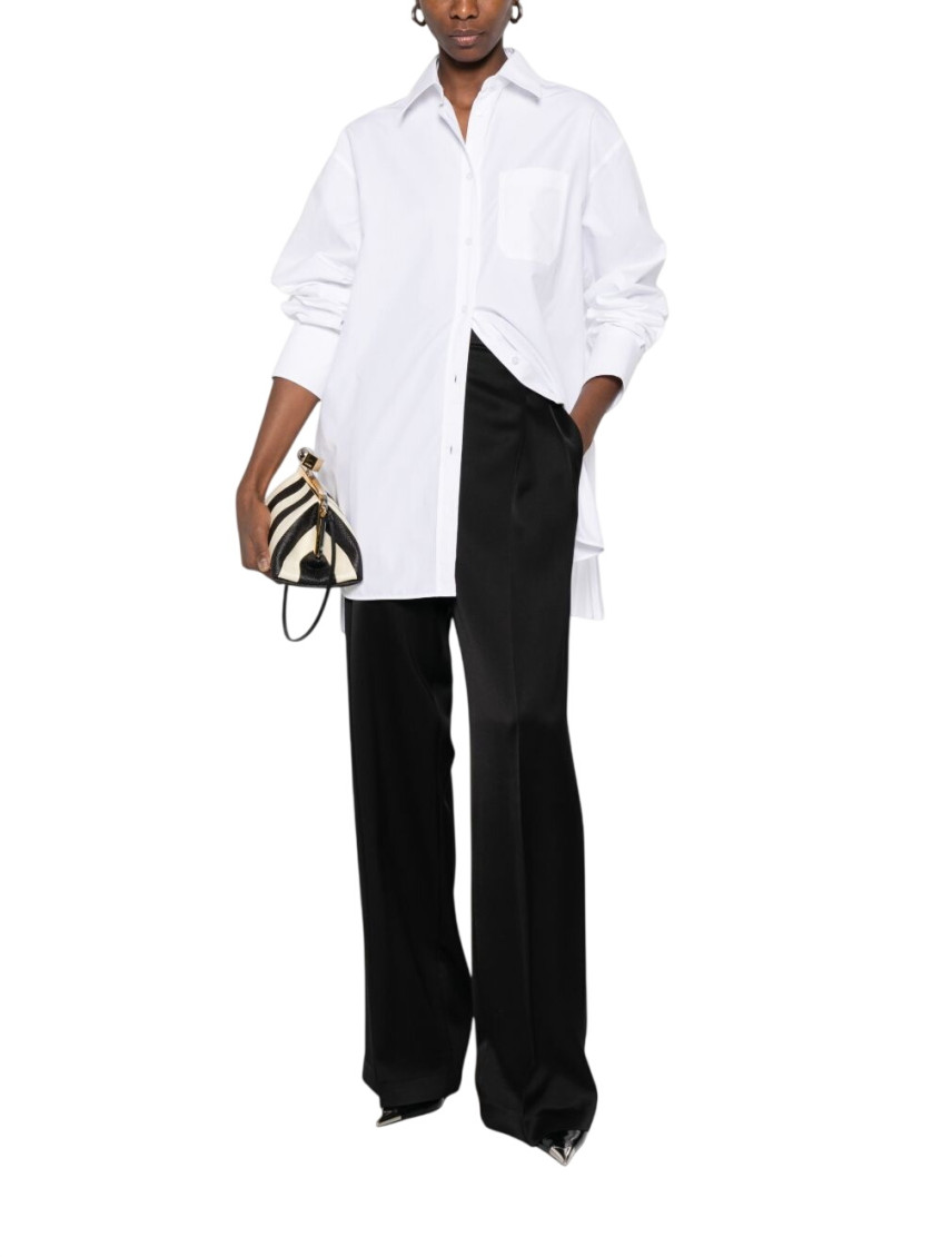 Sportmax - longline cotton blend shirt point collar