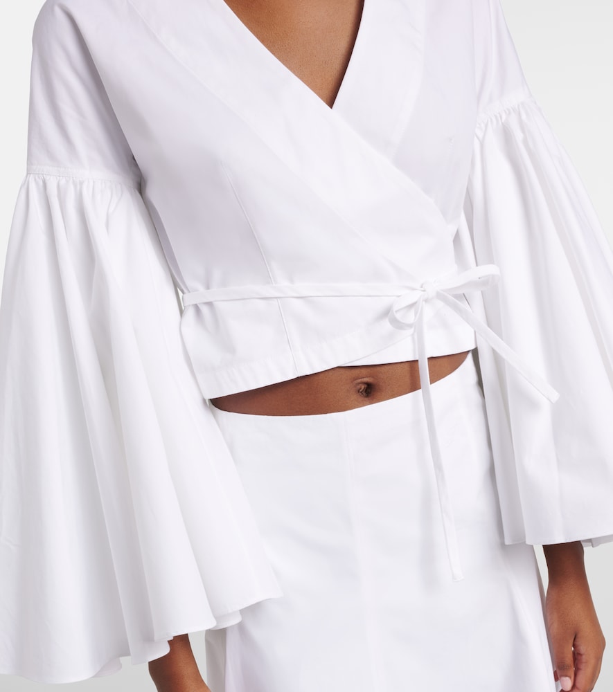 Paysan cotton poplin wrap top