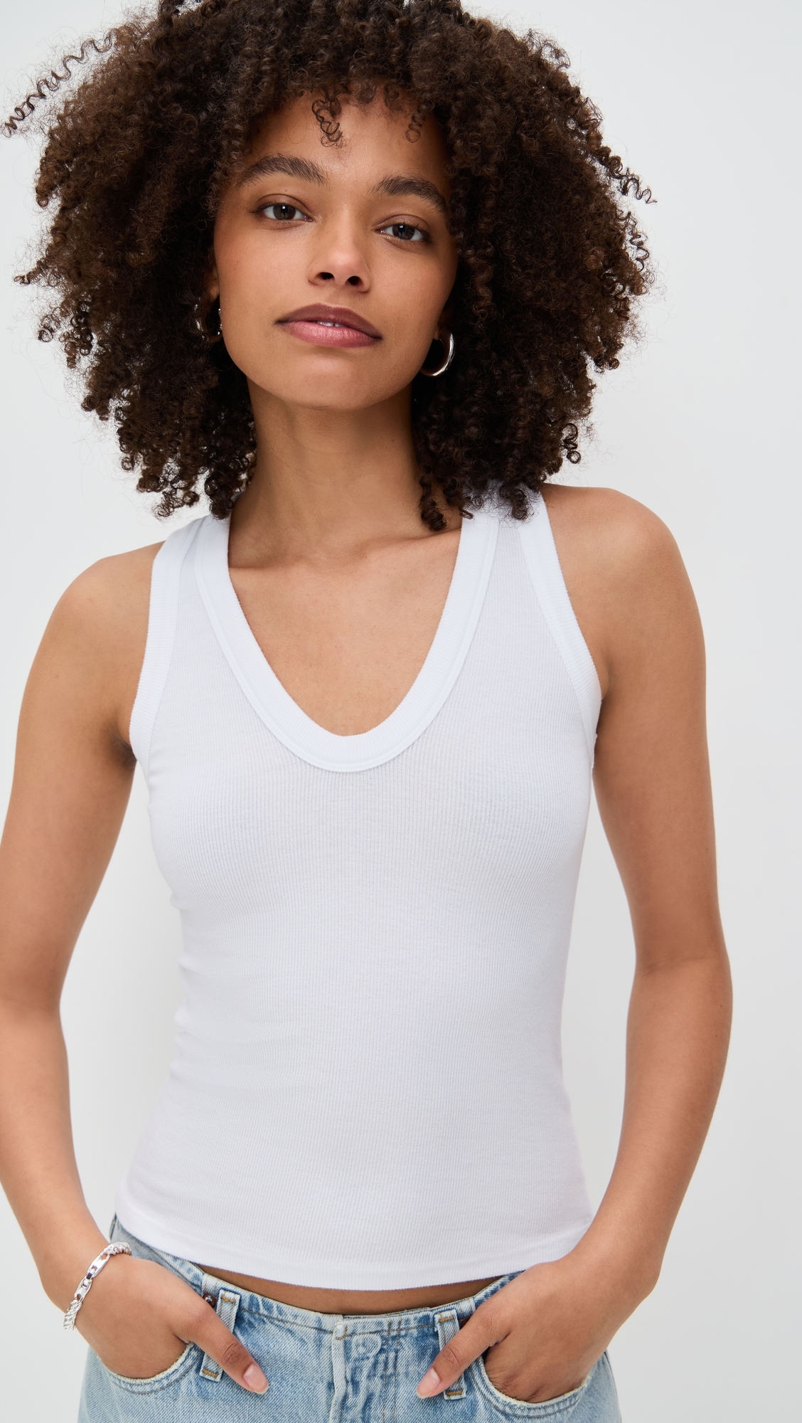 Cotton Citizen Verona U Neck Tank White