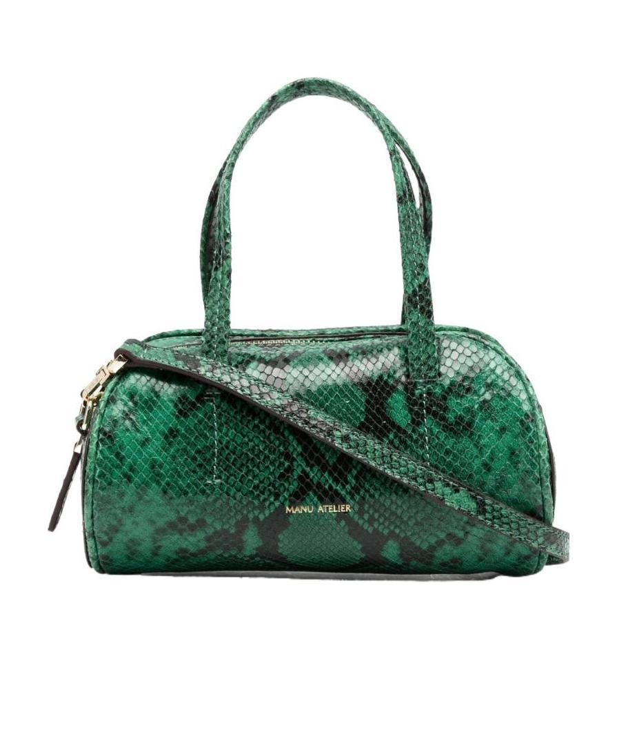 Snakeskin-effect bowling bag