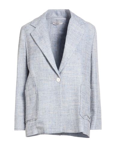 Woman Blazer Sky blue Size 6 Viscose, Virgin Wool, Linen