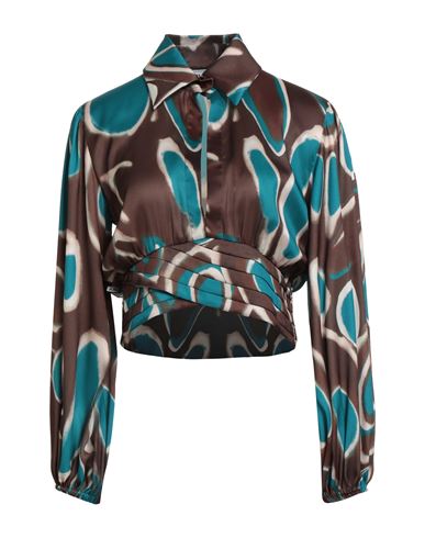 Woman Top Brown Size 2 Polyester