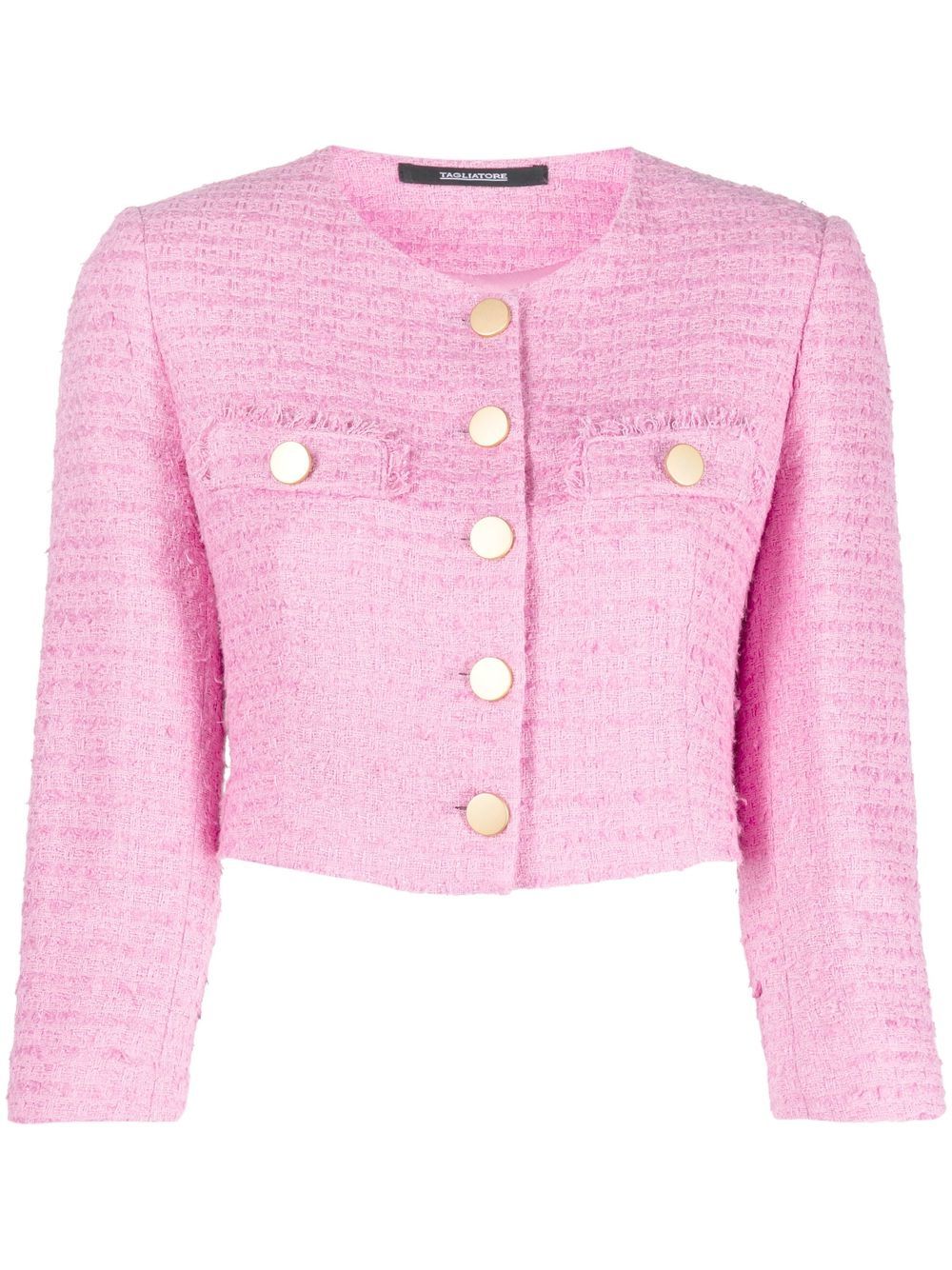 Cropped tweed jacket - Pink
