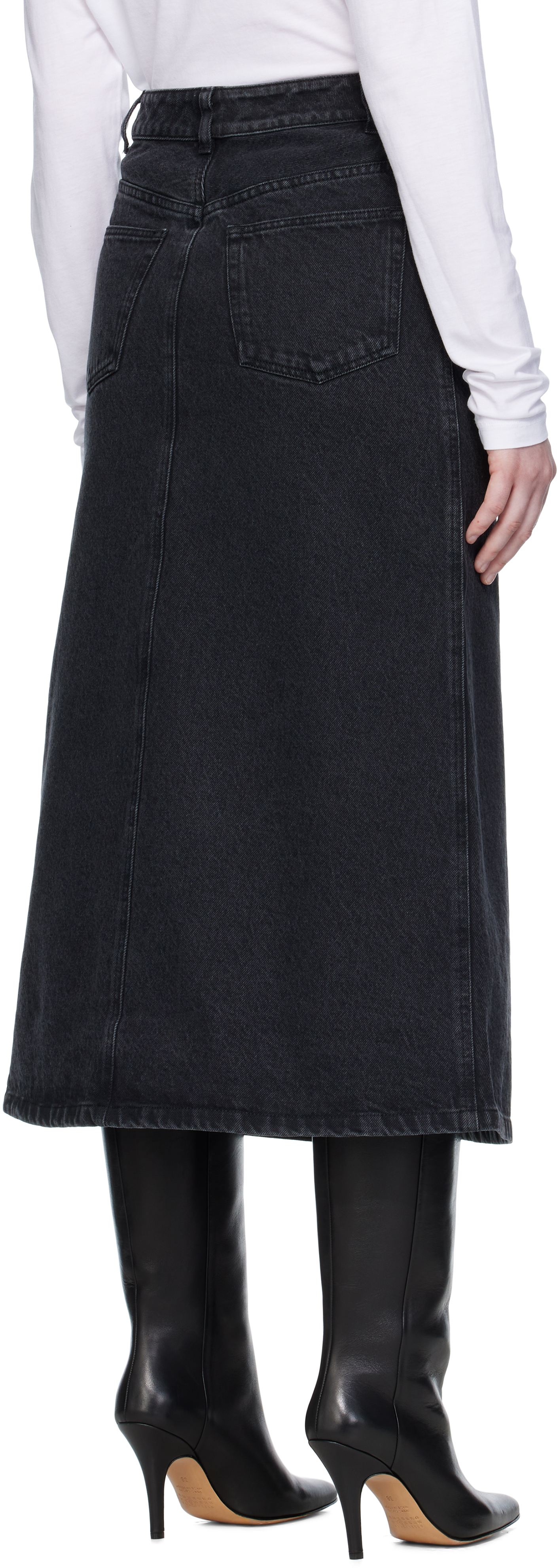 A. P.C. Black Georgia Denim Midi Skirt