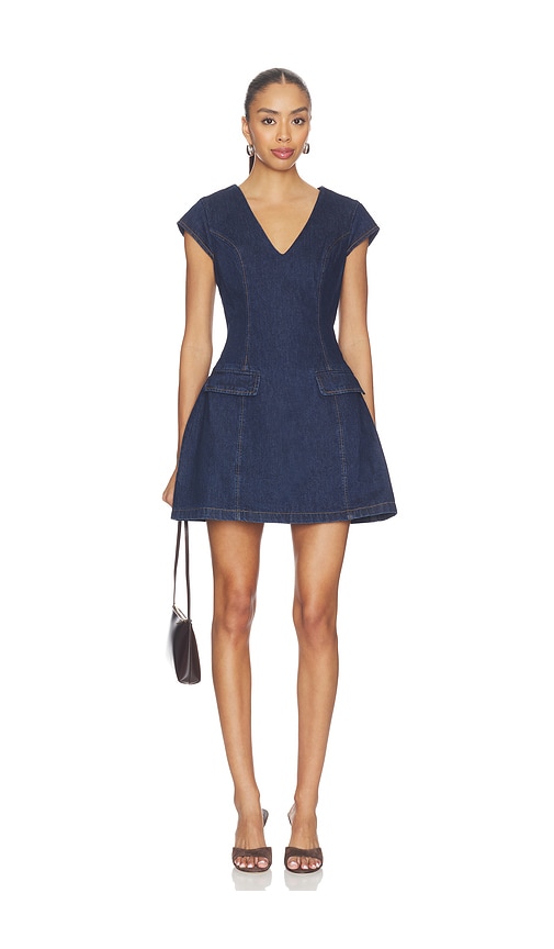 Line & Dot Flavia Mini Dress in Blue. - S also in XS