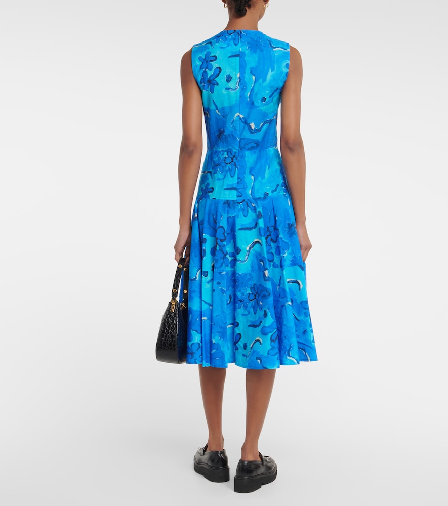 Printed cotton midi dress