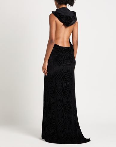 Woman Maxi dress Black Size 4 Polyester, Nylon, Elastane