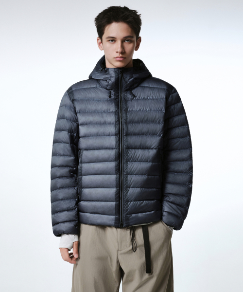 Sheer Hooded Light Down Jacket