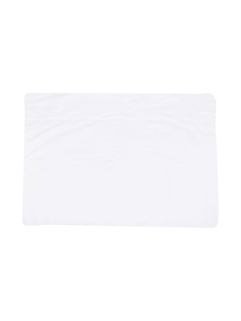 Embroidered cotton blanket - White