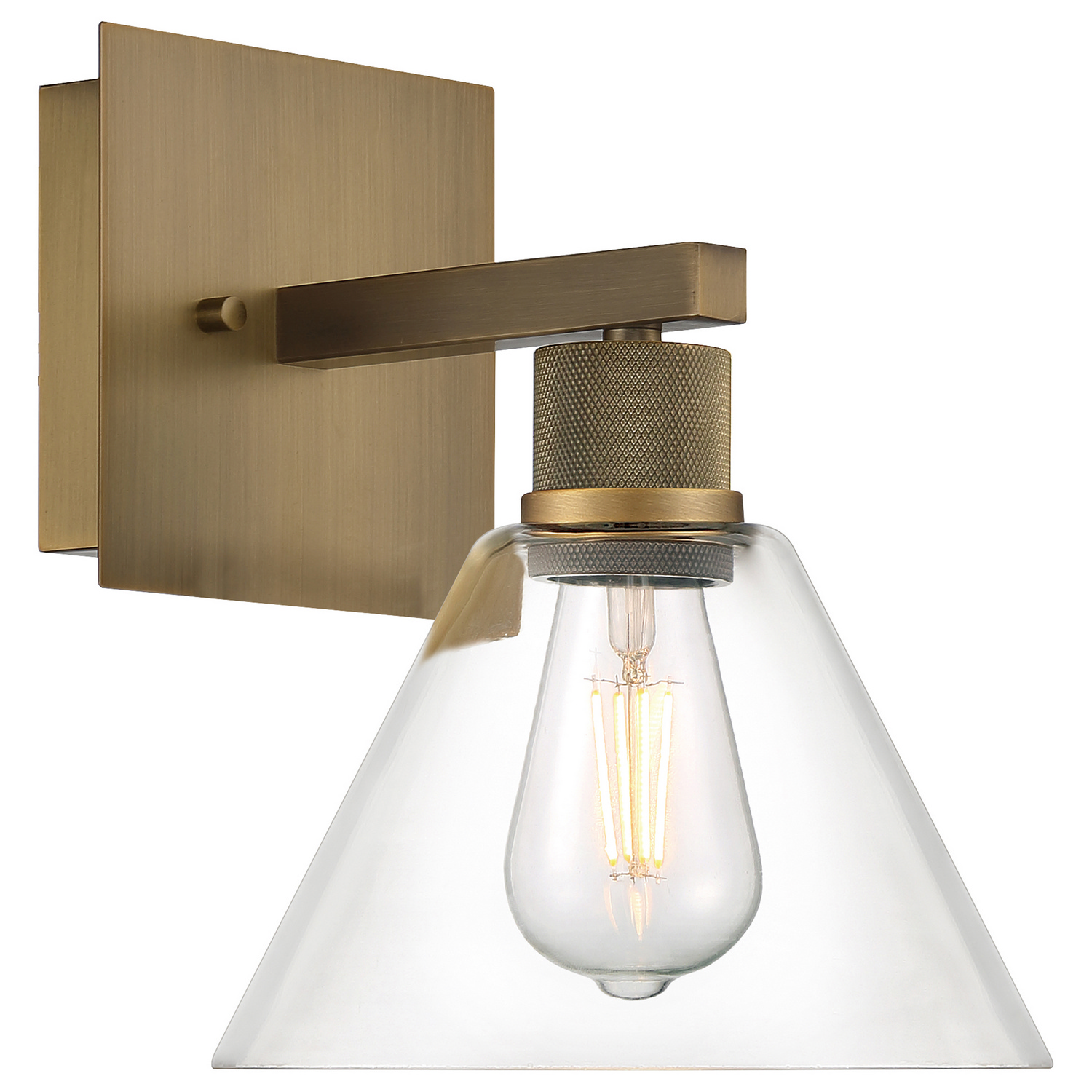 Antique Brushed Brass LED Wall Sconce from the Port Nine Martini Collection