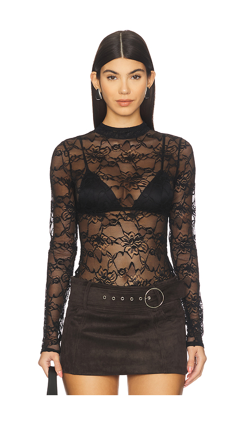 OW Collection Lydia Lace Bodysuit in Black. S also in