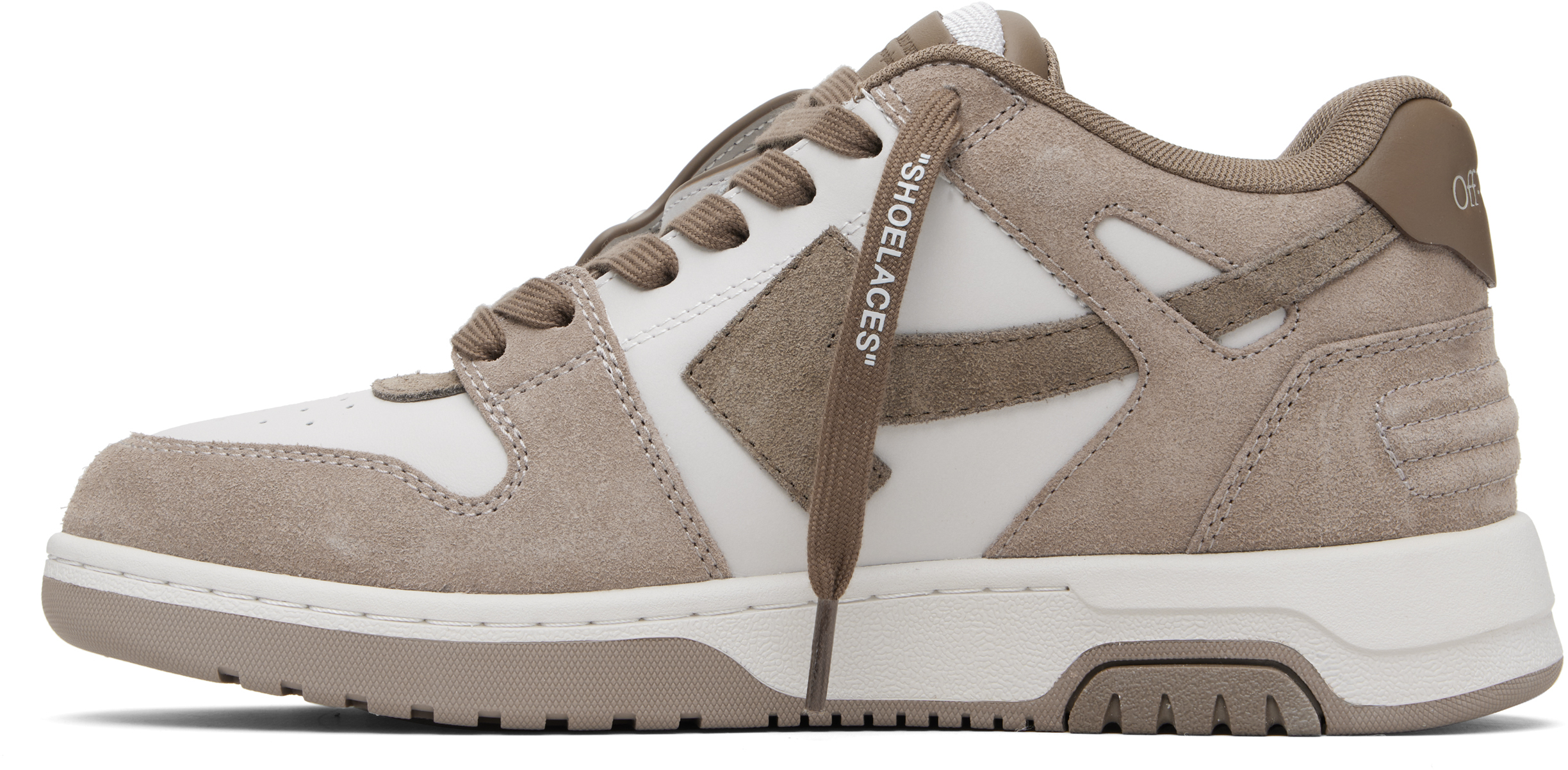Brown & White 'Out Of Office' Sneakers