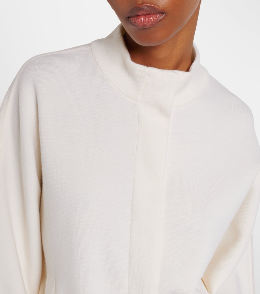 Wool zip-up cardigan