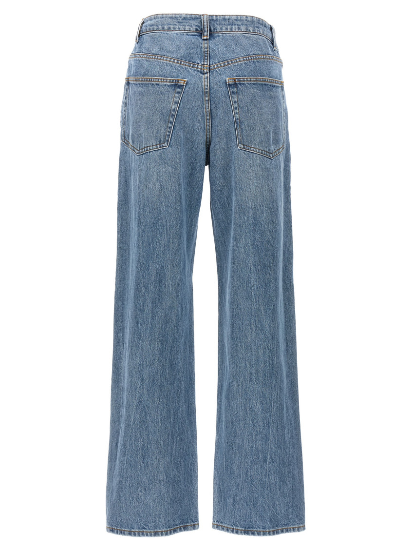 Bikini-layered straight jeans - Blue