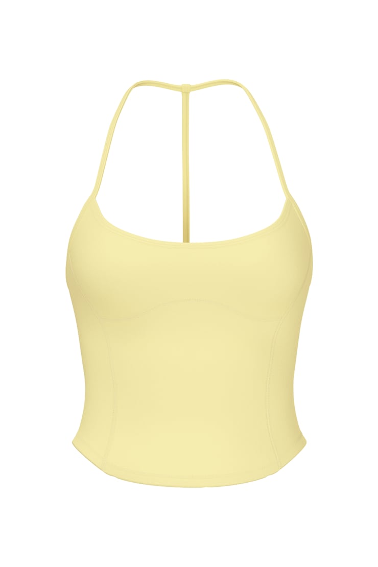 Active Underbust T-Back Cami Top - Yellow - Women Clothing