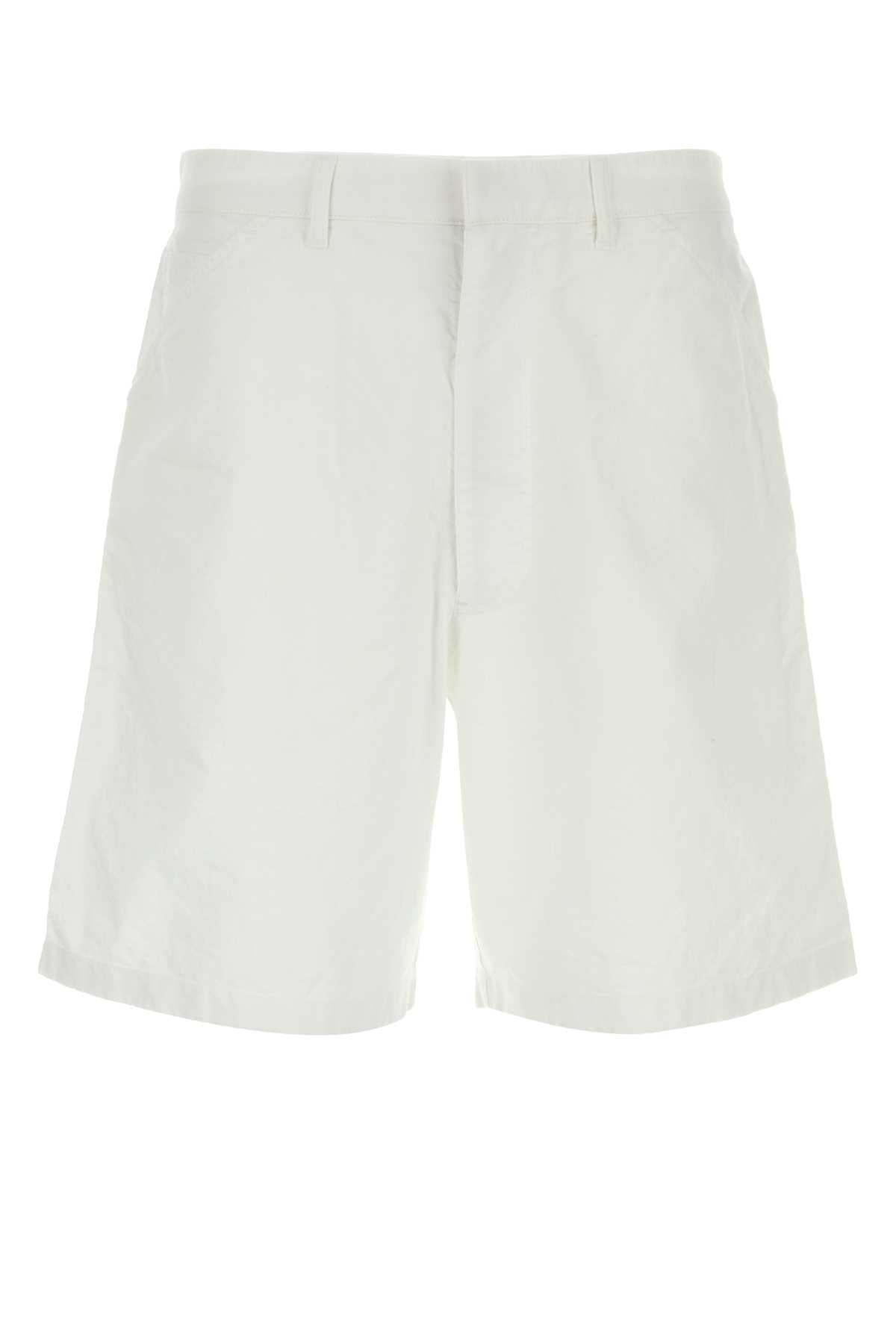 Oxford Cotton Bermuda Shorts — White