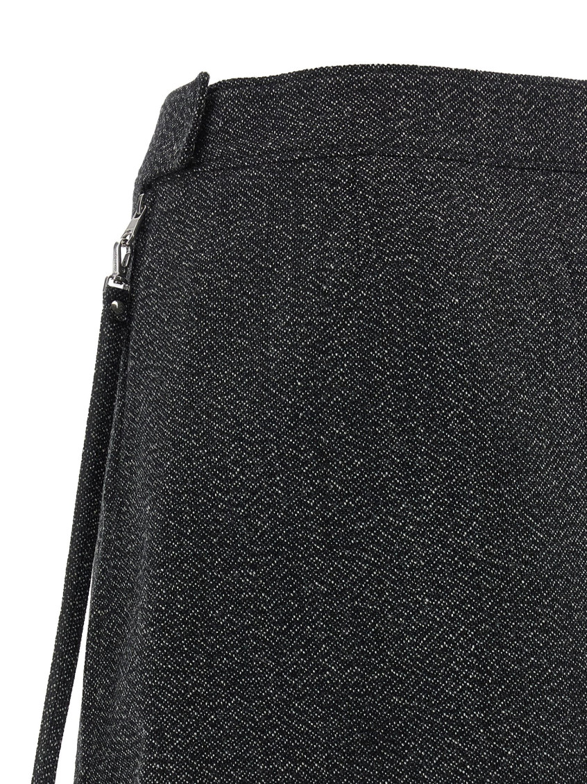 Zipped Caviar Mini Skirt