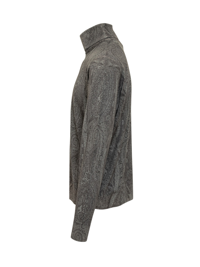 Grey Paisley Regular Sweaters