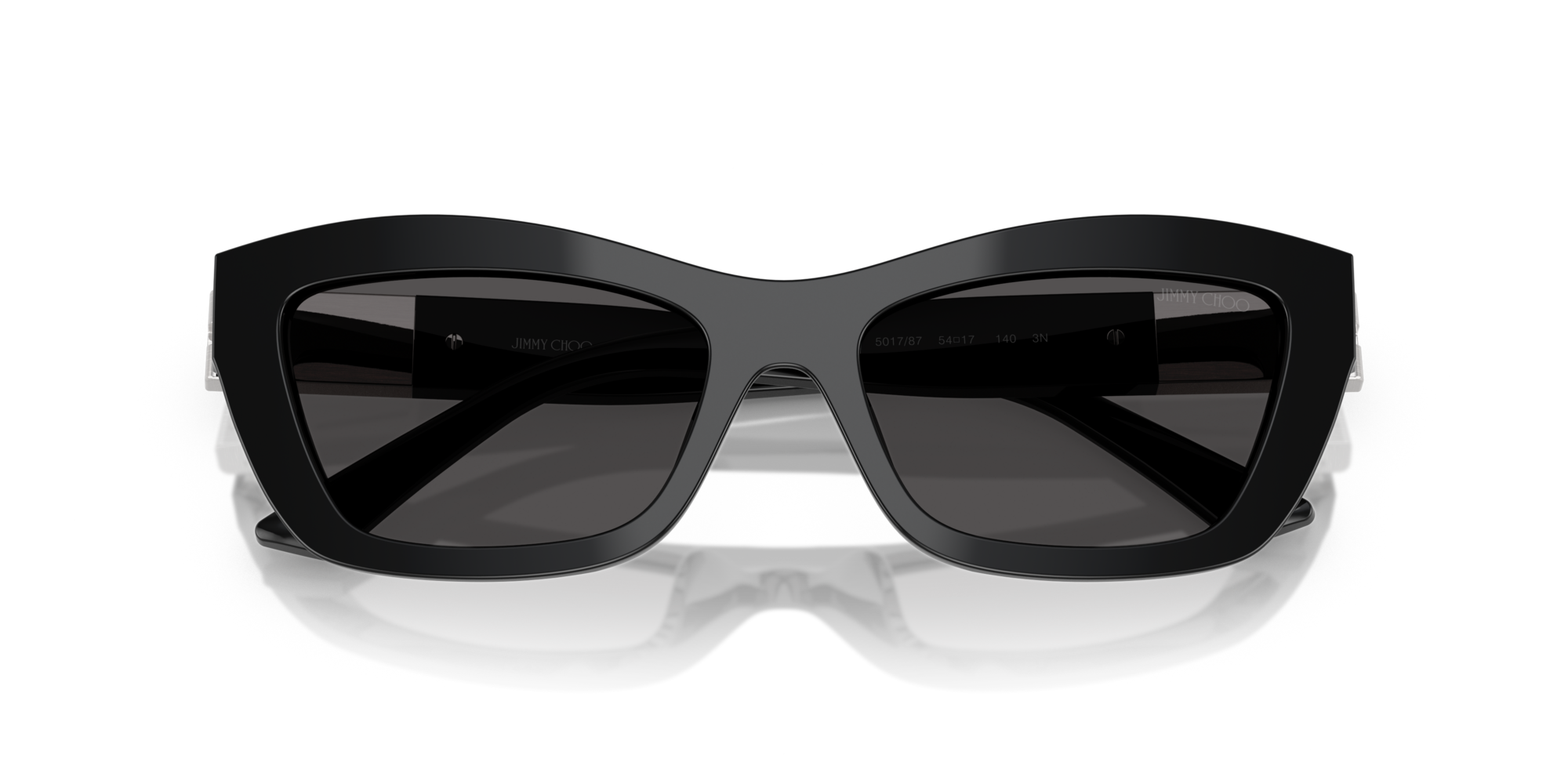 Jimmy Choo Woman Jimmy Choo JC5030U 501787 Sunglasses Acetate Black Grey Cat Eye Norma