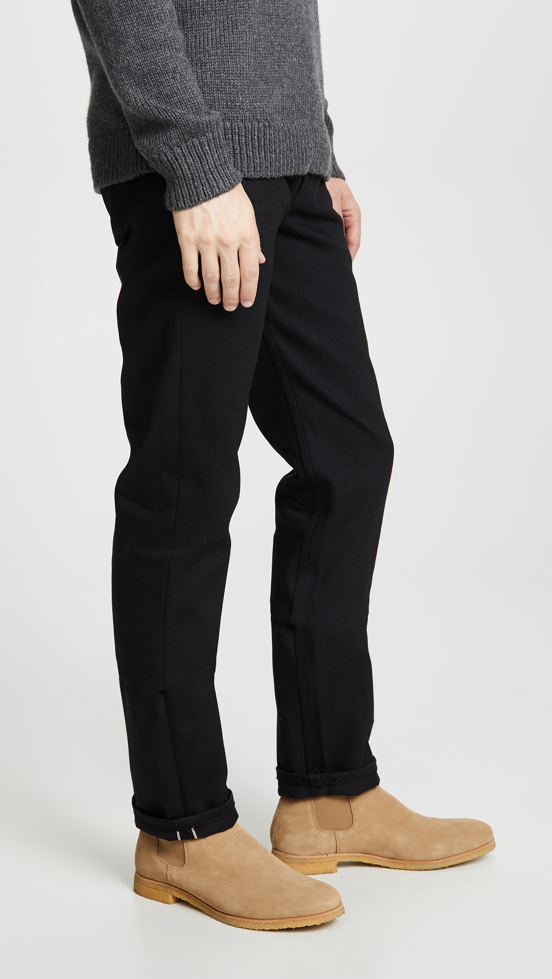 Naked & Famous Denim Weird Guy Solid Black Selvedge Black Selvedge