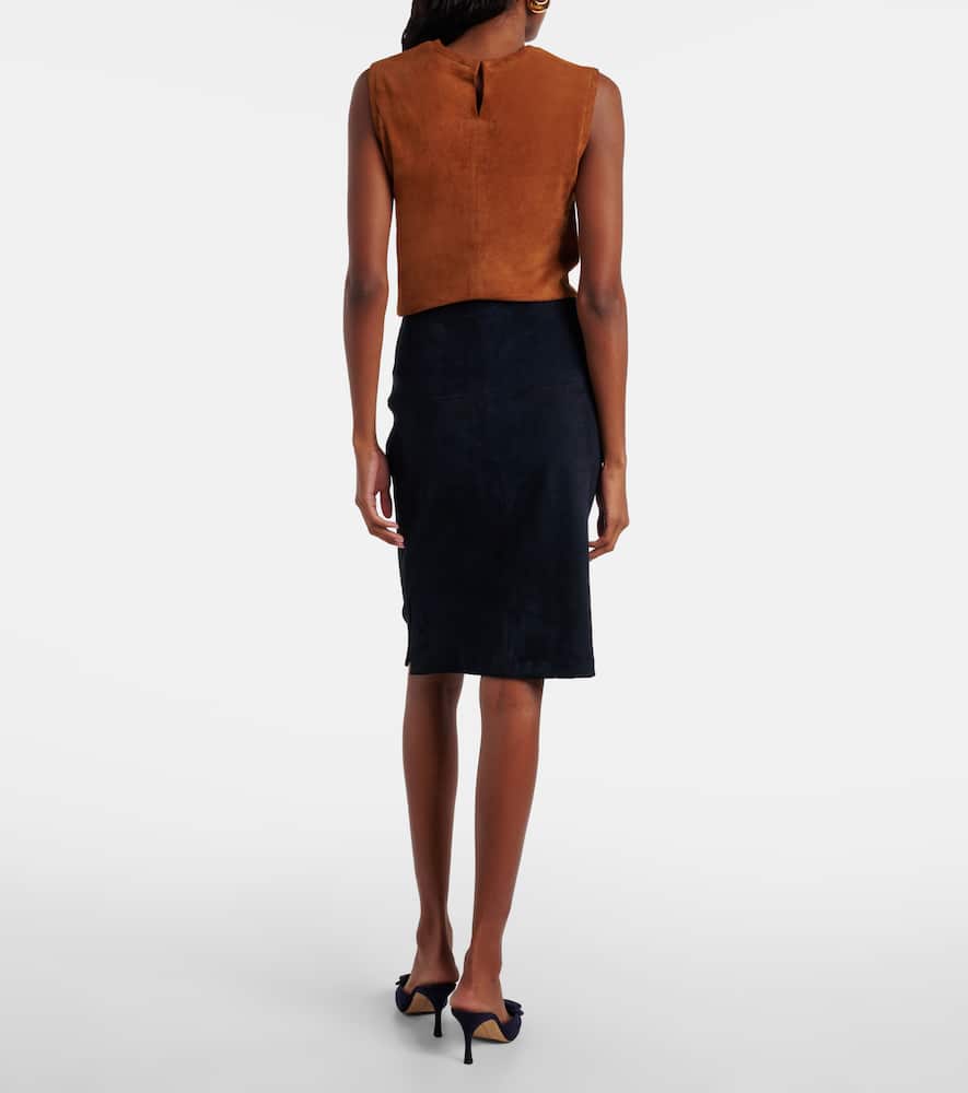 Gin suede pencil skirt