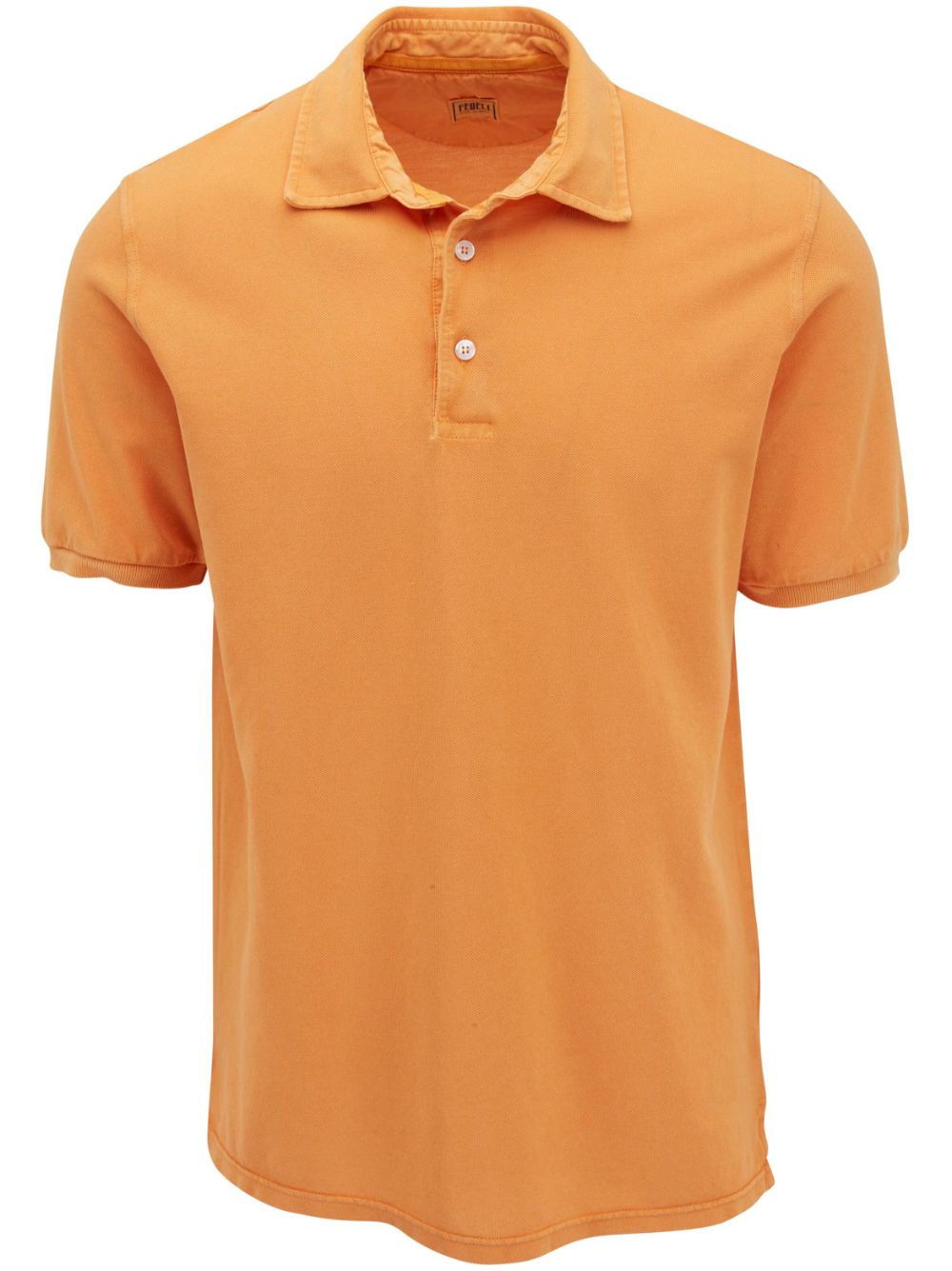 Short-sleeve cotton polo shirt - Orange