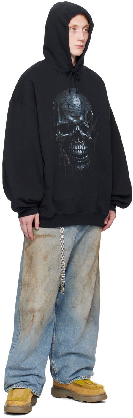 VETEMENTS Black Skull Metal Hoodie