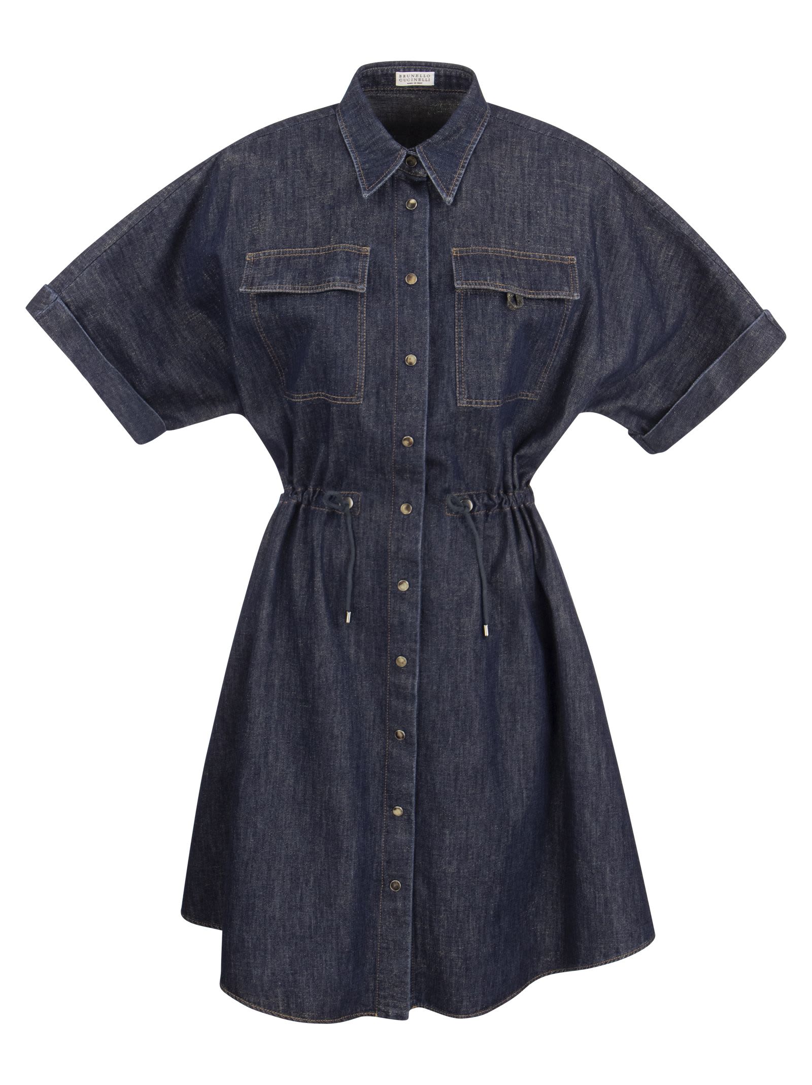 Denim midi shirt dress