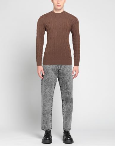 Man Sweater Brown Size XXL Viscose, Nylon