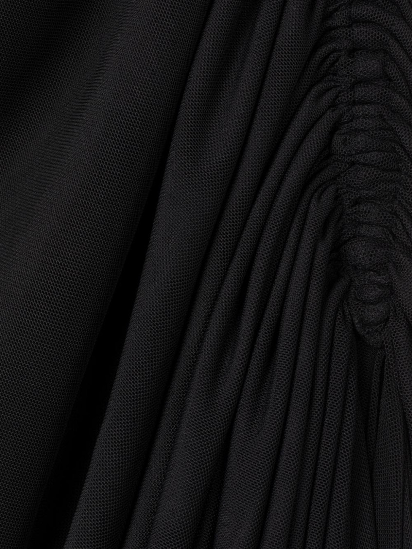 Black Black Side Slit Long Skirt