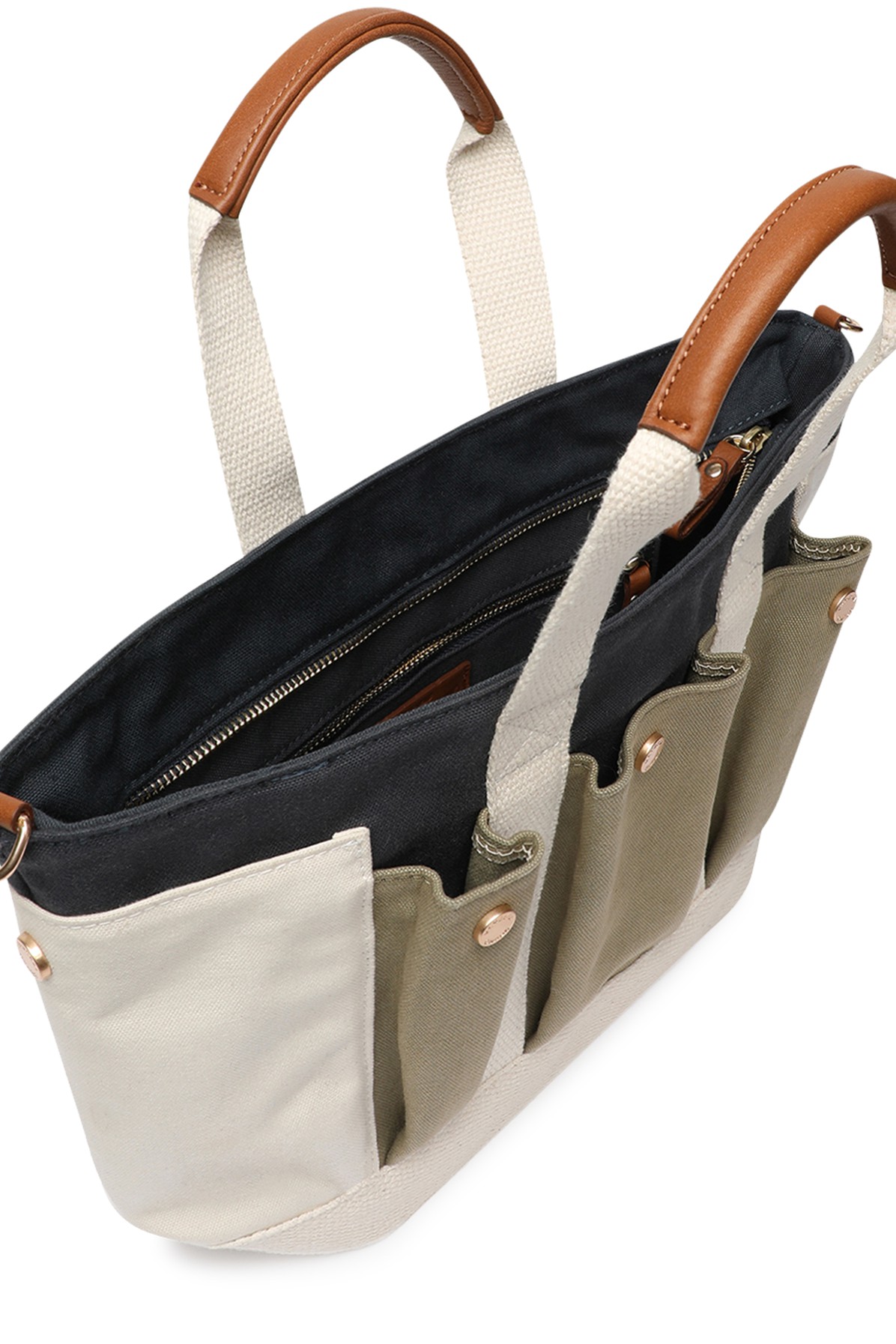 Multi-Pocket cabas tote