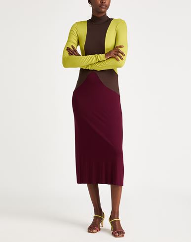Malìparmi Woman Midi dress Chocolate brown Size 10 Viscose, Elastane