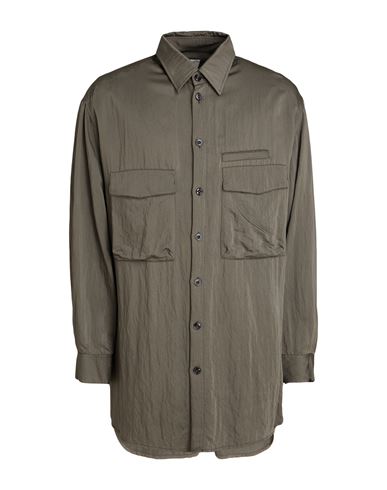 Man Shirt Military green Size 19 ¾ Viscose, Polyamide