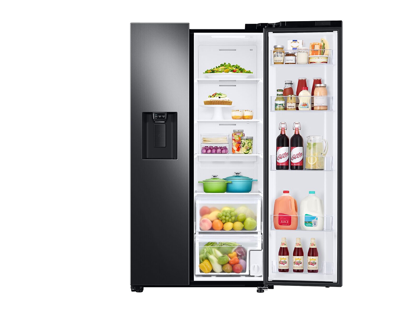 22 cu. ft. Counter Depth Side-by-Side Refrigerator in Black Stainless Steel(RS22T5201SG/AA)