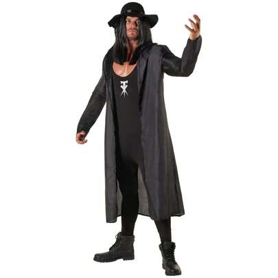 WWE Undertaker Adult Costume - Breathable Bodysuit, Cloak & Hat For Halloween Fancy Dress, Wrestling Theme Parties & Event