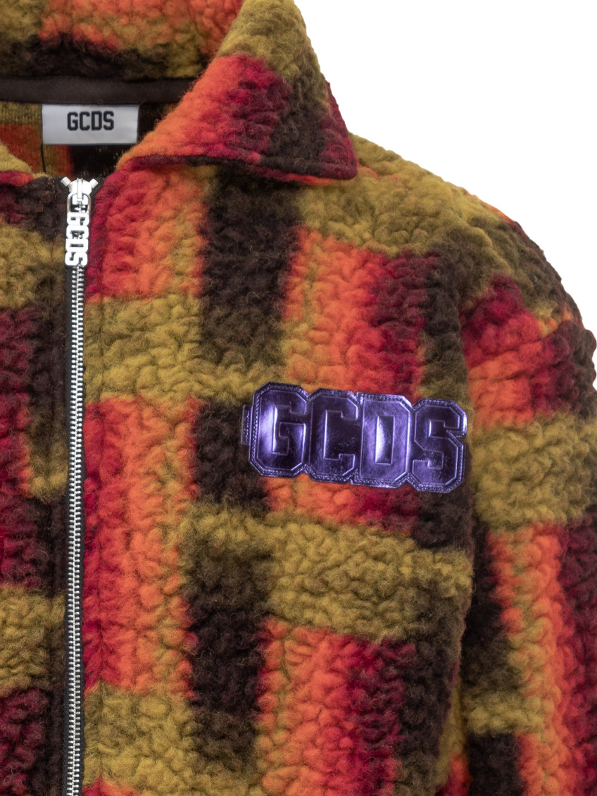 Multicolor Checks Shirt Collar Jacket