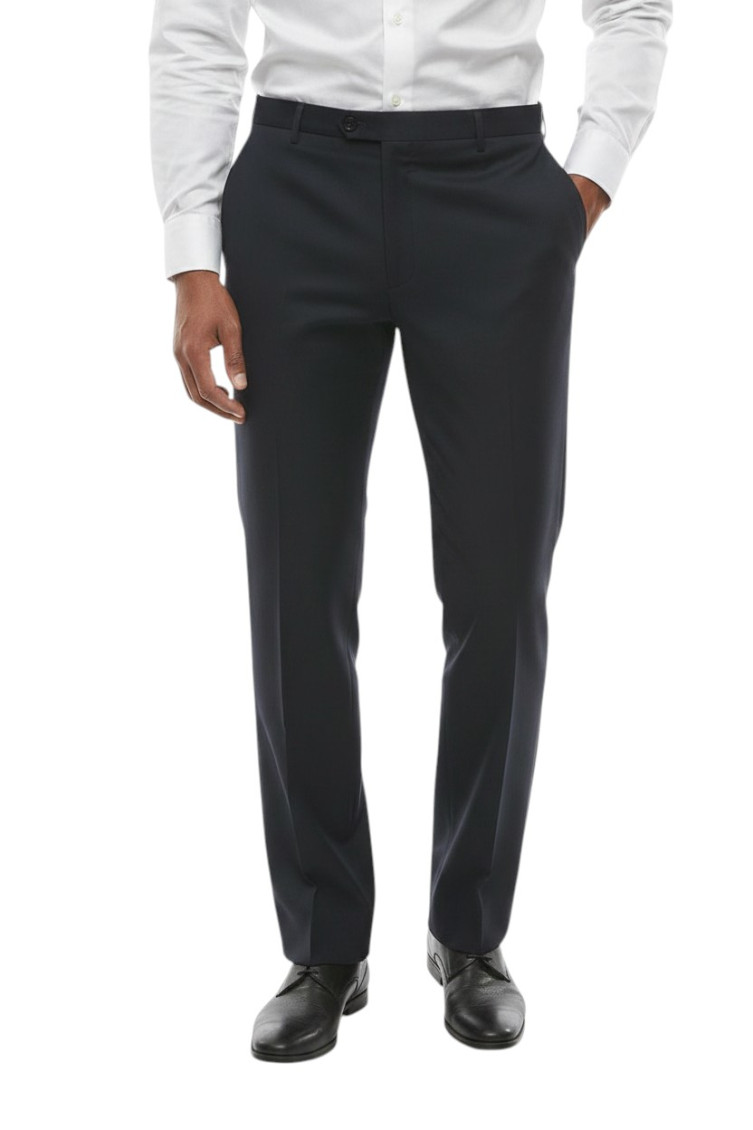 Blue Flat Front Trousers
