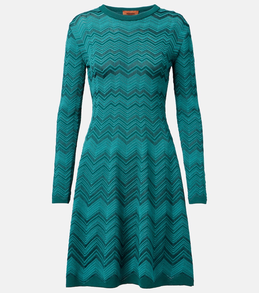 Zigzag knitted minidress