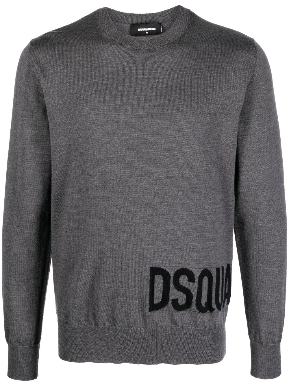 Logo-intarsia crew-neck sweater - Black