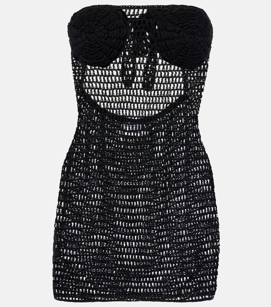Camellia cotton crochet minidress