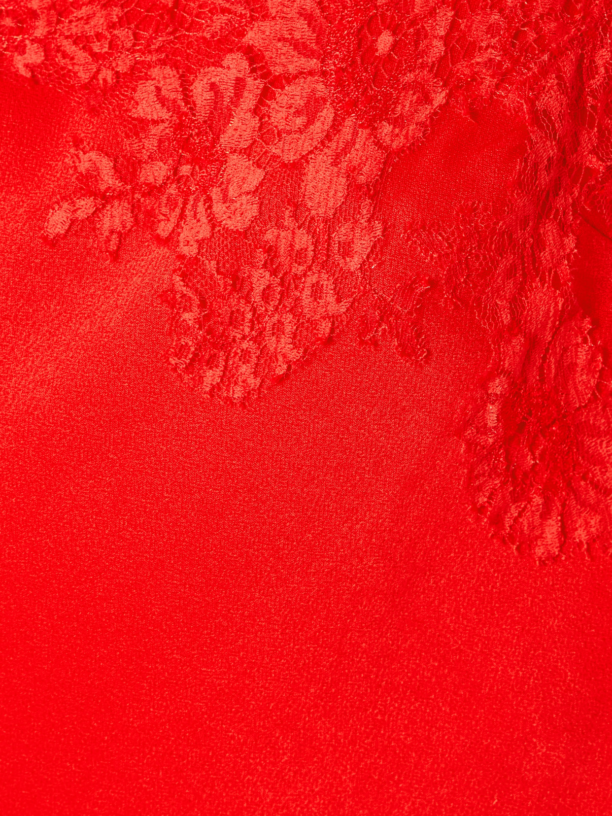 Lace-trimmed Satin-crepe Gown - Red
