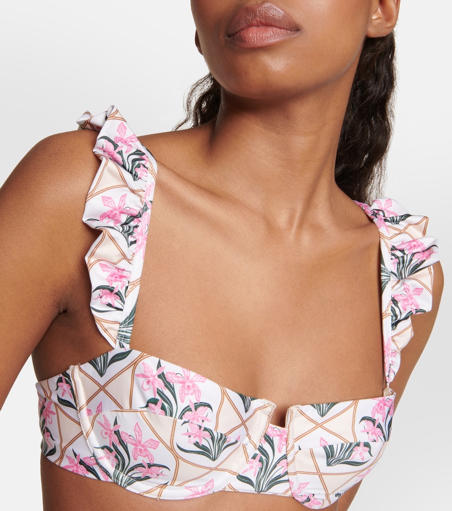 Kiwi Orquidea floral bikini top