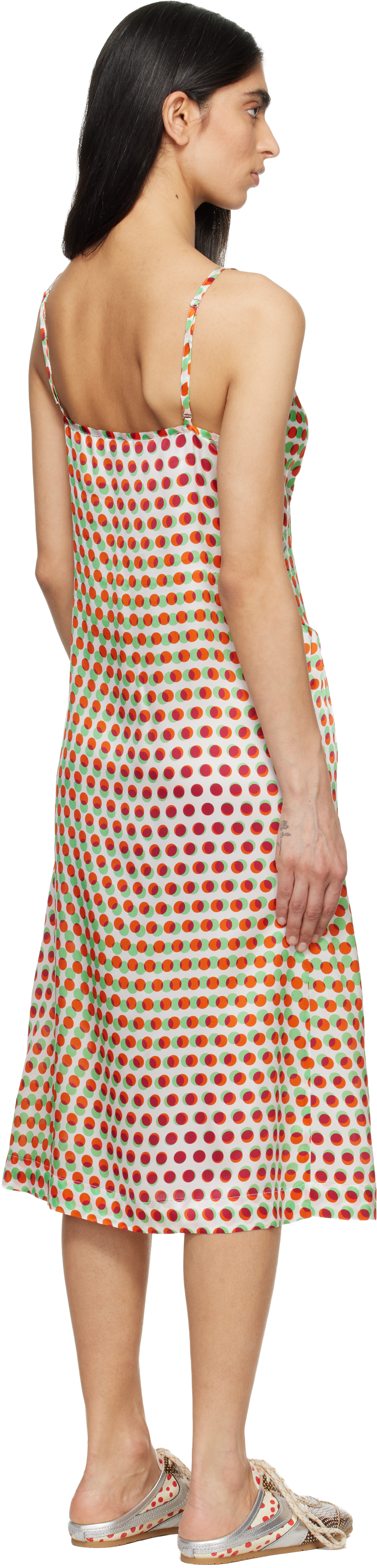 Off-White Silk Slip Midi Dress